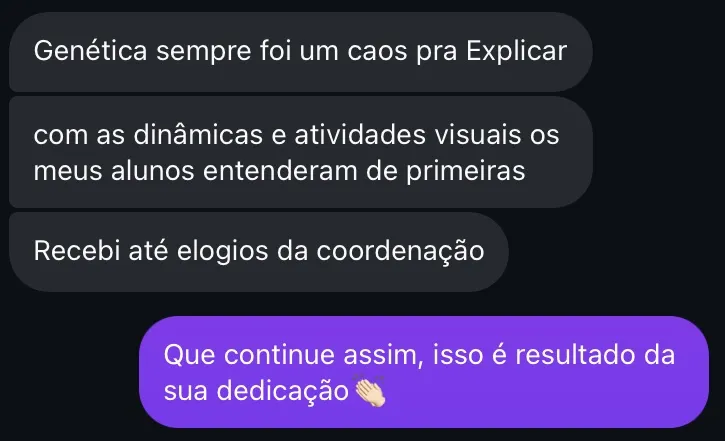 Depoimento de professora